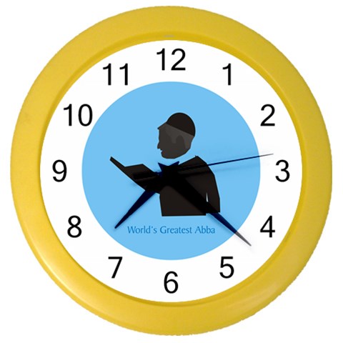 World s Best Father (English) Color Wall Clock from ArtsNow.com Front