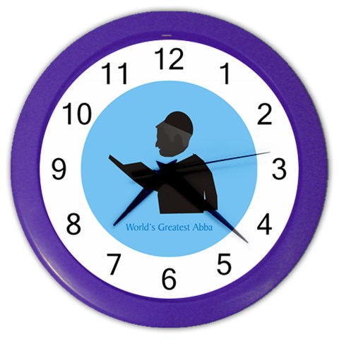 World s Best Father (English) Color Wall Clock from ArtsNow.com Front