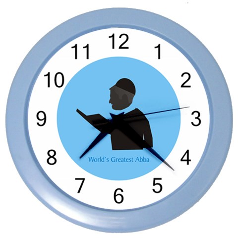 World s Best Father (English) Color Wall Clock from ArtsNow.com Front