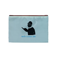 World s Best Father (English) Cosmetic Bag (Medium) from ArtsNow.com Back