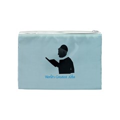 World s Best Father (English) Cosmetic Bag (Medium) from ArtsNow.com Back