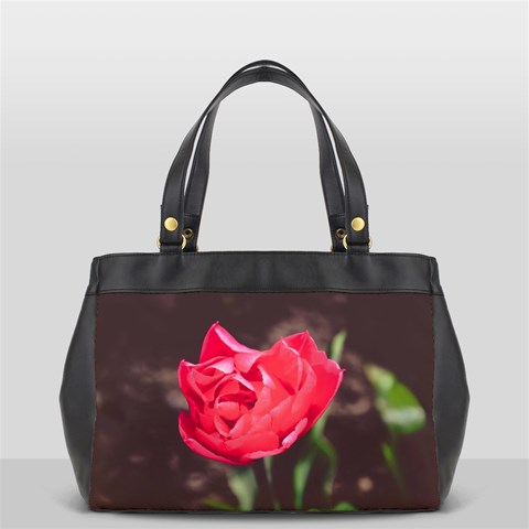 Red flower Oversize Office Handbag (Two Sides) from ArtsNow.com Back