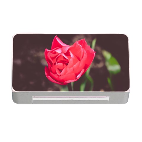 Red flower Memory Card Reader with CF (Rectangular) from ArtsNow.com Front