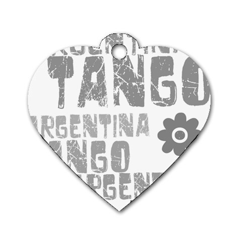 Argentina tango Dog Tag Heart (One Side) from ArtsNow.com Front