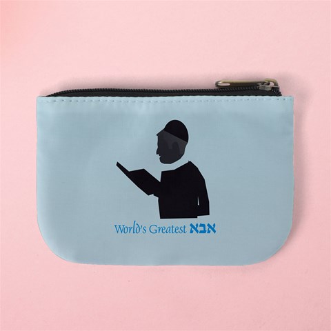 World s Best Father (Hebrew) Mini Coin Purse from ArtsNow.com Back