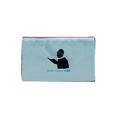 World s Best Father (Hebrew) Cosmetic Bag (Small) from ArtsNow.com Back