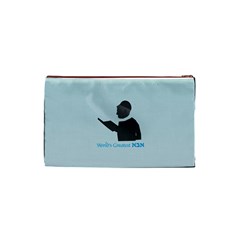 World s Best Father (Hebrew) Cosmetic Bag (Small) from ArtsNow.com Back