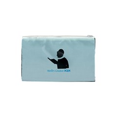 World s Best Father (Hebrew) Cosmetic Bag (Small) from ArtsNow.com Back