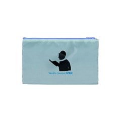 World s Best Father (Hebrew) Cosmetic Bag (Small) from ArtsNow.com Back