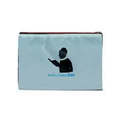 World s Best Father (Hebrew) Cosmetic Bag (Medium) from ArtsNow.com Front