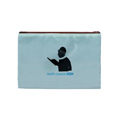 World s Best Father (Hebrew) Cosmetic Bag (Medium) from ArtsNow.com Back