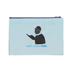 World s Best Father (Hebrew) Cosmetic Bag (Large) from ArtsNow.com Back