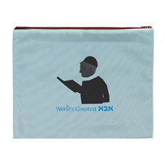 World s Best Father (Hebrew) Cosmetic Bag (XL) from ArtsNow.com Back