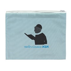 World s Best Father (Hebrew) Cosmetic Bag (XL) from ArtsNow.com Back