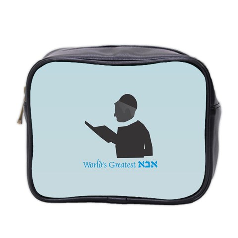 World s Best Father (Hebrew) Mini Toiletries Bag (Two Sides) from ArtsNow.com Front