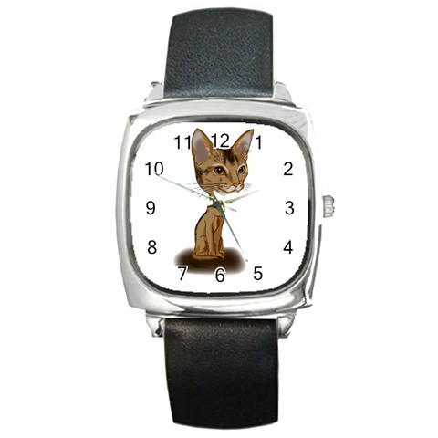 Aby Caricature Square Metal Watch from ArtsNow.com Front