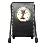 Aby Caricature Pen Holder Desk Clock