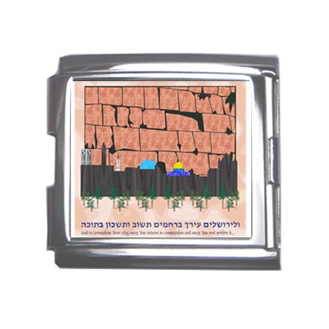 Jerusalem Skyline Mega Link Italian Charm (18mm) from ArtsNow.com Front