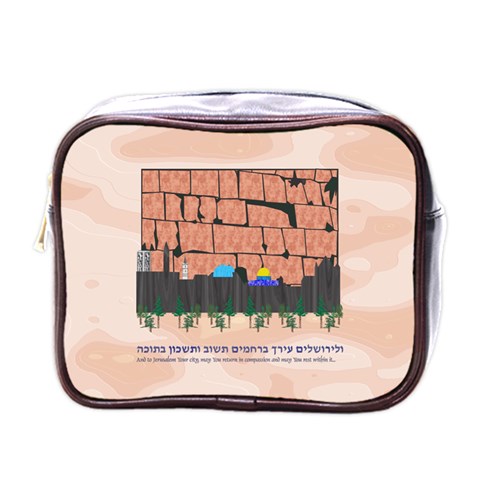 Jerusalem Skyline Mini Toiletries Bag (One Side) from ArtsNow.com Front