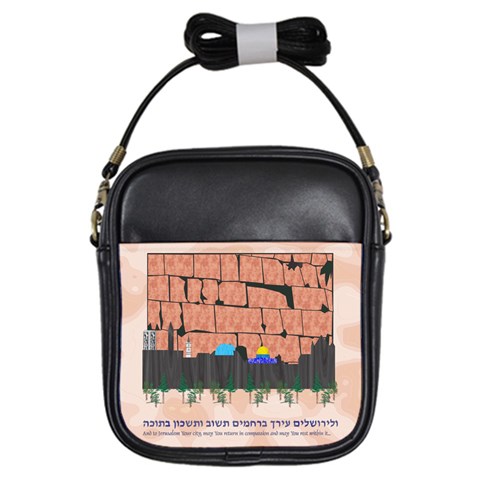 Jerusalem Skyline Girls Sling Bag from ArtsNow.com Front