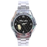 Stainless steel men watchs - Masculine black feather Stainless Steel Analogue Men’s Watch