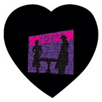 Film Noir Scene Jigsaw Puzzle (Heart)