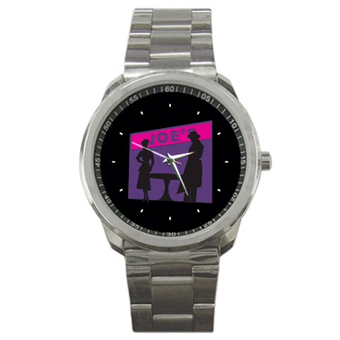 Film Noir Scene Sport Metal Watch from ArtsNow.com Front