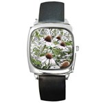Frost Flowers Square Metal Watch