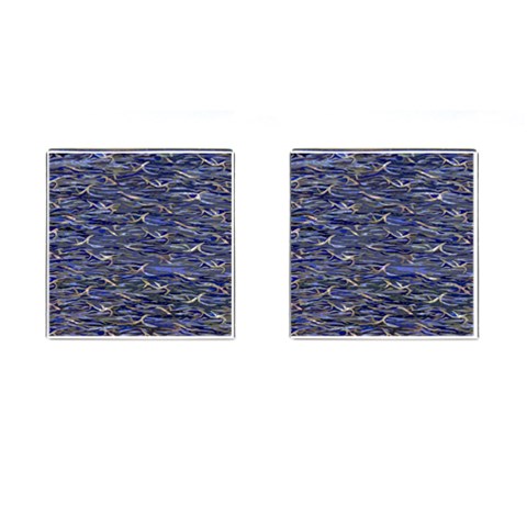 Blue Tract Cufflinks (Square) from ArtsNow.com Front(Pair)