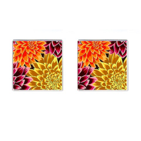 Abstract Flower Cufflinks (Square) from ArtsNow.com Front(Pair)