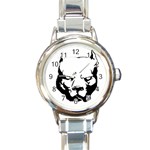 Pitbull  Round Italian Charm Watch