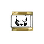 Pitbull  Gold Trim Italian Charm (9mm)