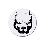 Pitbull  Rubber Round Coaster (4 pack)