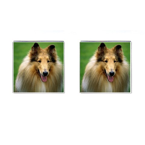 Collie Dog Cufflinks (Square) from ArtsNow.com Front(Pair)