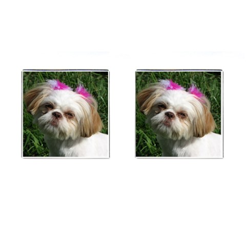 Shih Tzu Dog Cufflinks (Square) from ArtsNow.com Front(Pair)