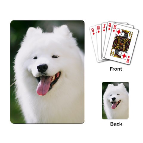 American Eskimo Dog Playing Cards Single Design from ArtsNow.com Back