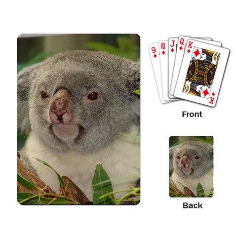 Koala Bear Playing Cards Single Design from ArtsNow.com Back