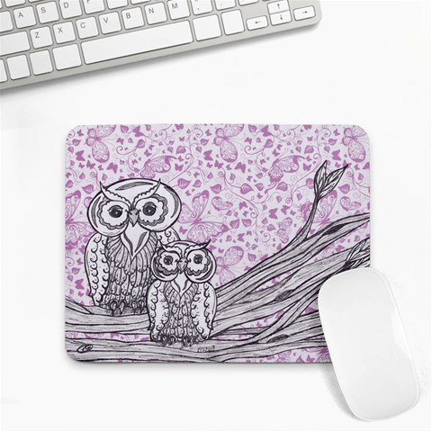 Owls and Butterflies 2 Small Mousepad from ArtsNow.com Front