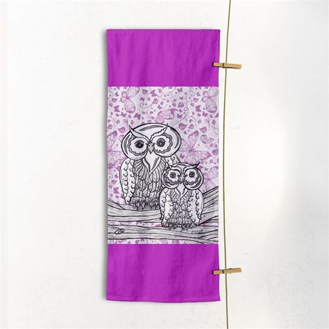 Owls and Butterflies 2 Hand Towel from ArtsNow.com Front