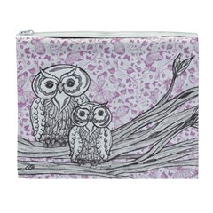 Owls and Butterflies 2 Cosmetic Bag (XL) from ArtsNow.com Front