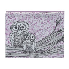 Owls and Butterflies 2 Cosmetic Bag (XL) from ArtsNow.com Back