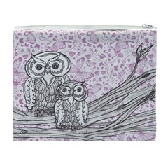 Owls and Butterflies 2 Cosmetic Bag (XL) from ArtsNow.com Back