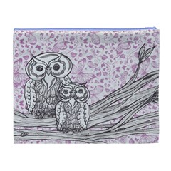 Owls and Butterflies 2 Cosmetic Bag (XL) from ArtsNow.com Back