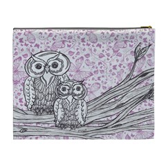 Owls and Butterflies 2 Cosmetic Bag (XL) from ArtsNow.com Back