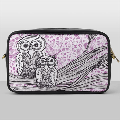 Owls and Butterflies 2 Toiletries Bag (One Side) from ArtsNow.com Front