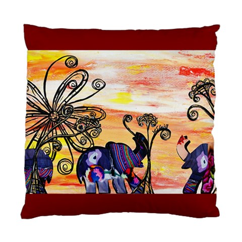 Indian Elephants Cushion Case (Two Sides) from ArtsNow.com Front