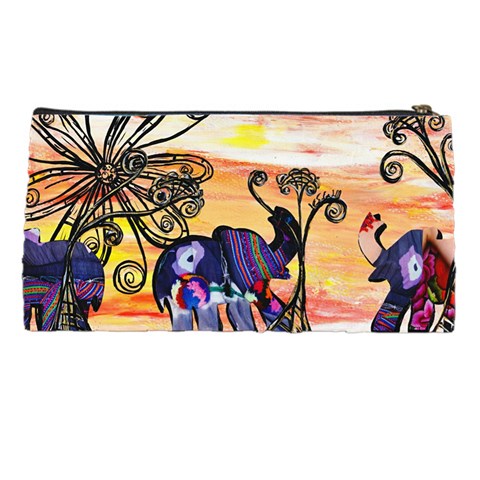 Indian Elephants Pencil Case from ArtsNow.com Back