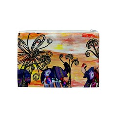 Indian Elephants Cosmetic Bag (Medium) from ArtsNow.com Back