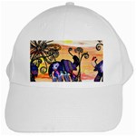 Indian Elephants White Cap