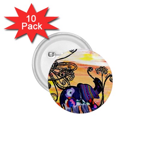 Indian Elephants 1.75  Button (10 pack)  from ArtsNow.com Front